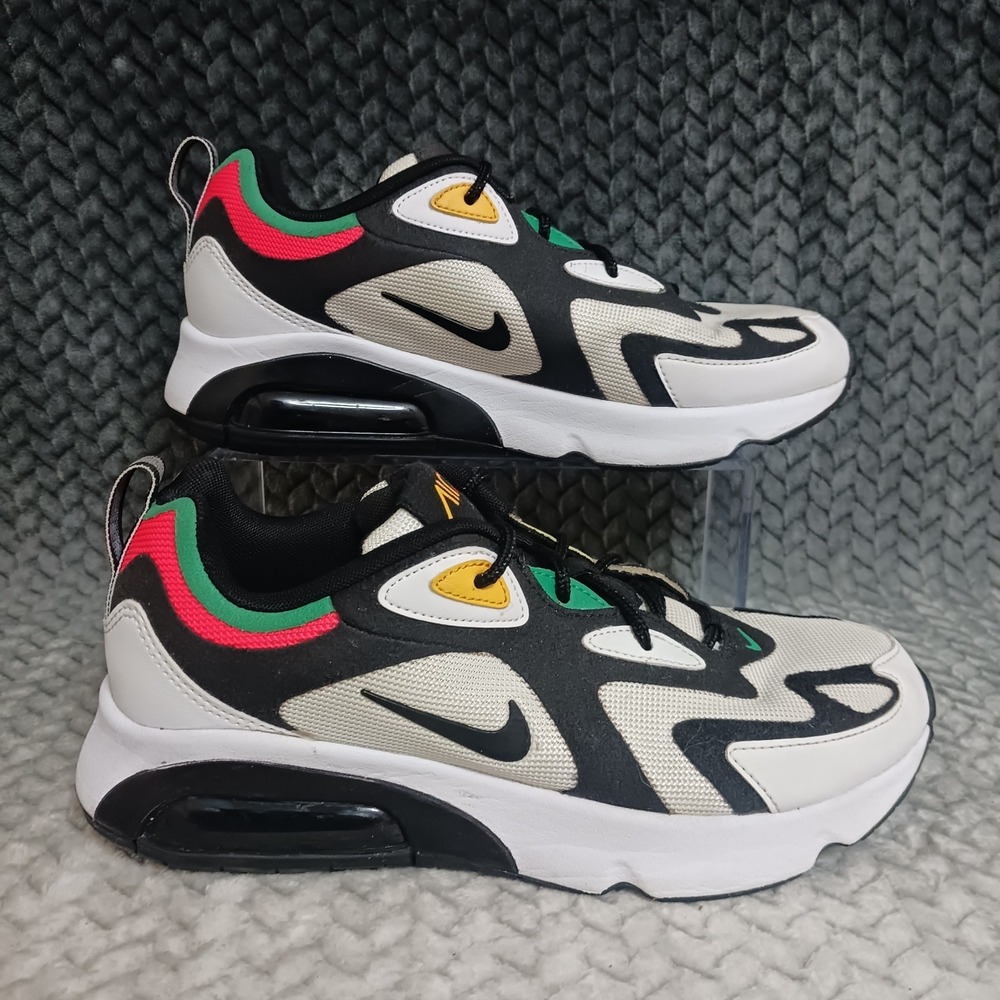 Nike Air Max 200 Rasta Men's Walking Running Sneakers Shoes White Black Size 7